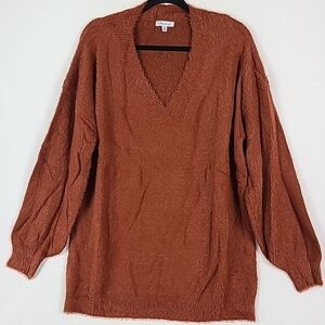 NEW White Birch Sierra Long Sleeve Soft Eyelash Sweater Knit Top in Rust Sz 3XL